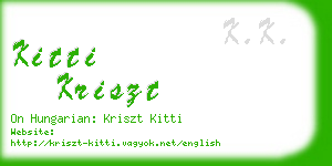 kitti kriszt business card